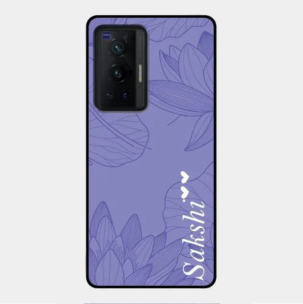 Customized luxury Purple leaves Glossy Metal Case Cove For Vivo X70 Pro 5G