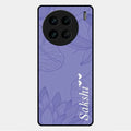Customized luxury Purple leaves Glossy Metal Case Cove For Vivo X90 Pro 5G