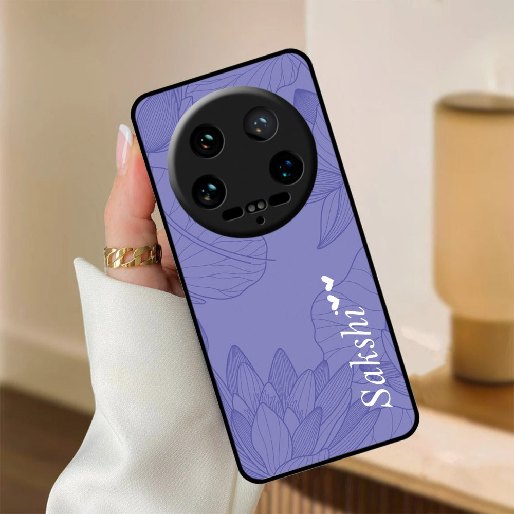 Customized luxury Purple leaves Glossy Metal Case Cover For Redmi