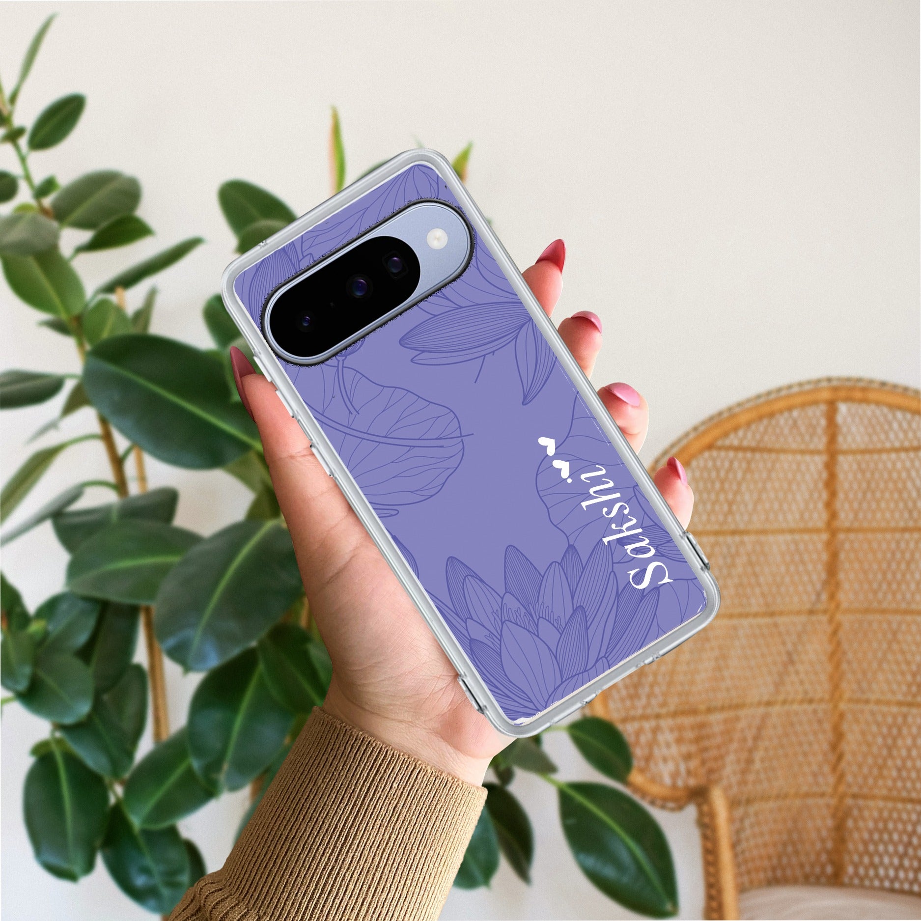 Customized luxury Purple leaves Anti Yellow Case ForGoogle Pixel 10
