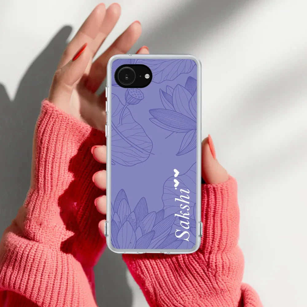 Customized luxury Purple leaves Transparent Silicon Case For iPhone - ShopOnCliQ