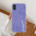 Customized luxury Purple leaves Anti Yellow Case ForiPhone X/Xs