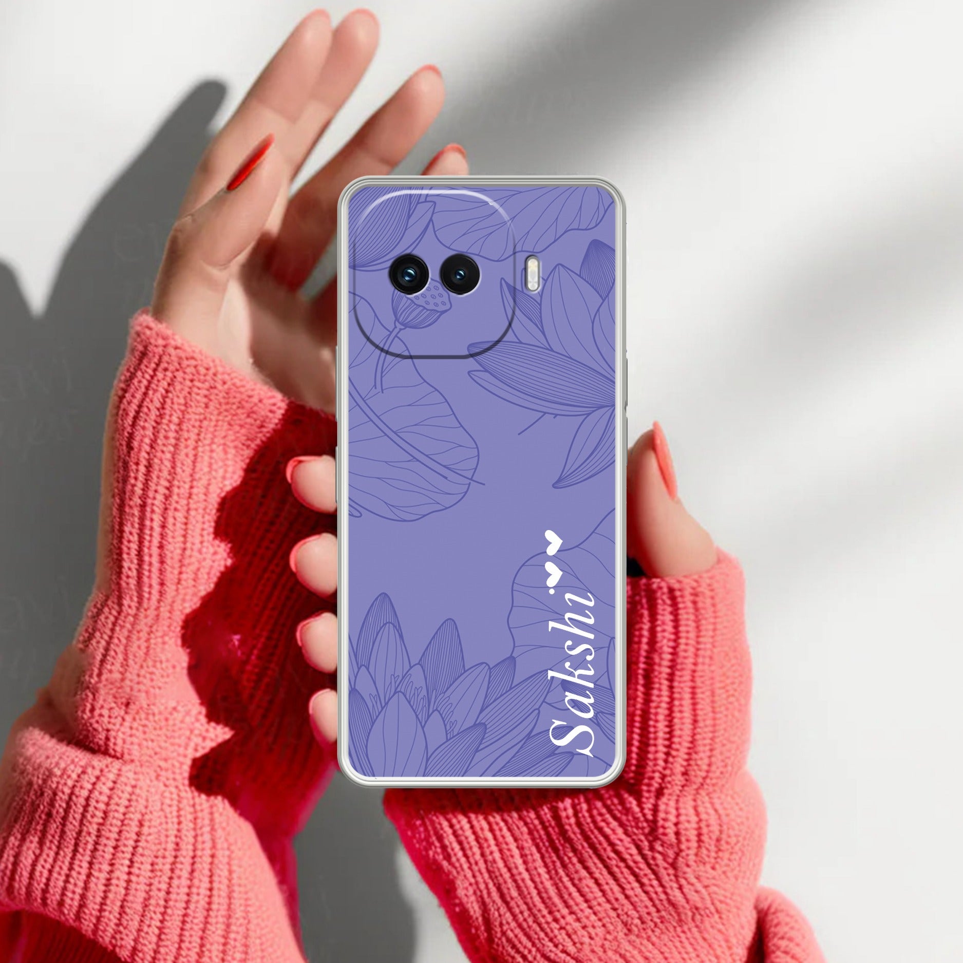Customized luxury Purple leaves Transparent Silicon Case For iQOO 15R 5G