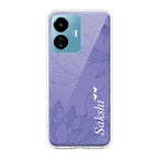 Customized luxury Purple leaves Transparent Silicon Case For iQOO Z6 Lite 5G