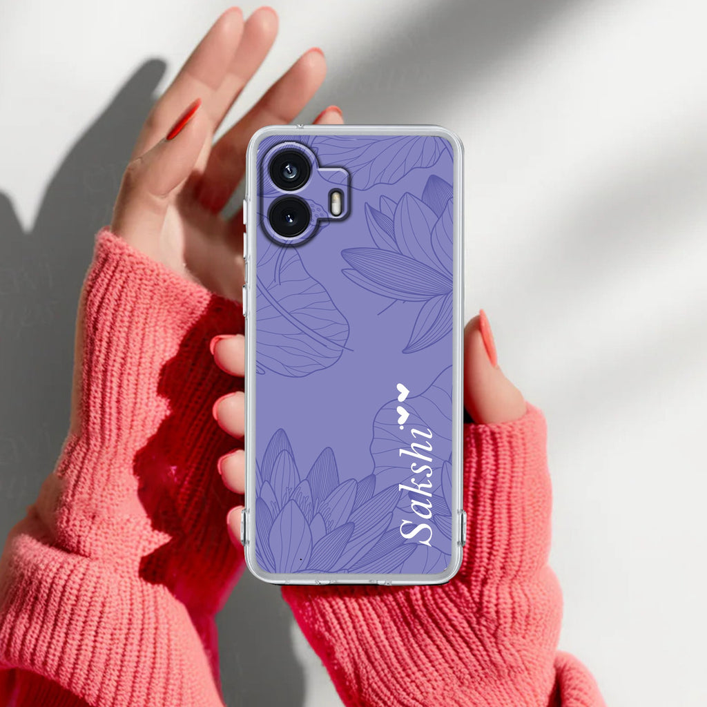 Customized luxury Purple leaves Anti Yellow Case For Nothing Phone 2