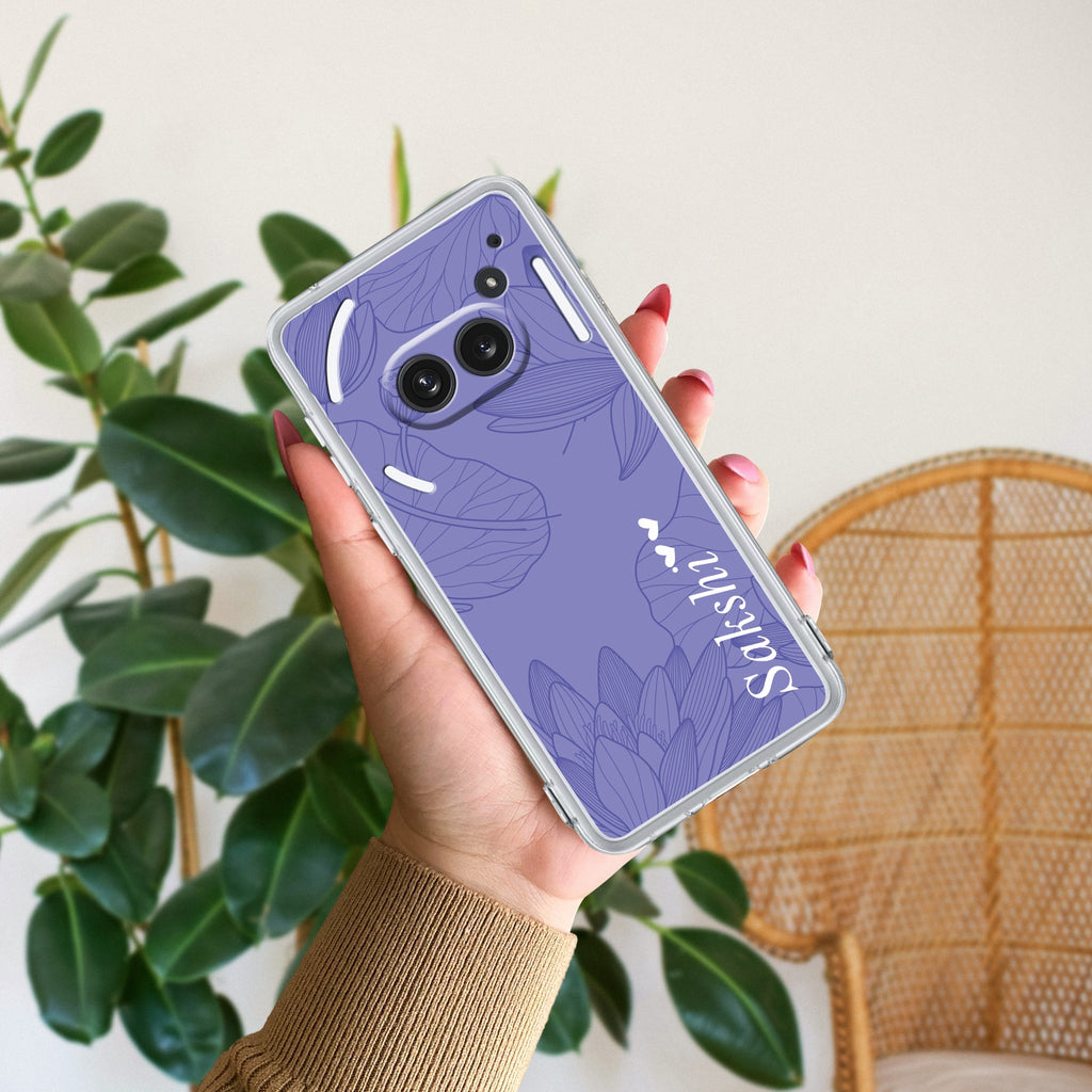 Customized luxury Purple leaves Anti Yellow Case For Nothing Phone 2a 5G