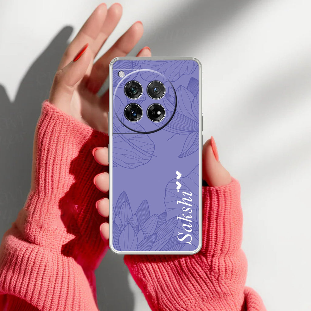 Customized luxury Purple leaves Anti Yellow Case ForOnePlus 12 5G