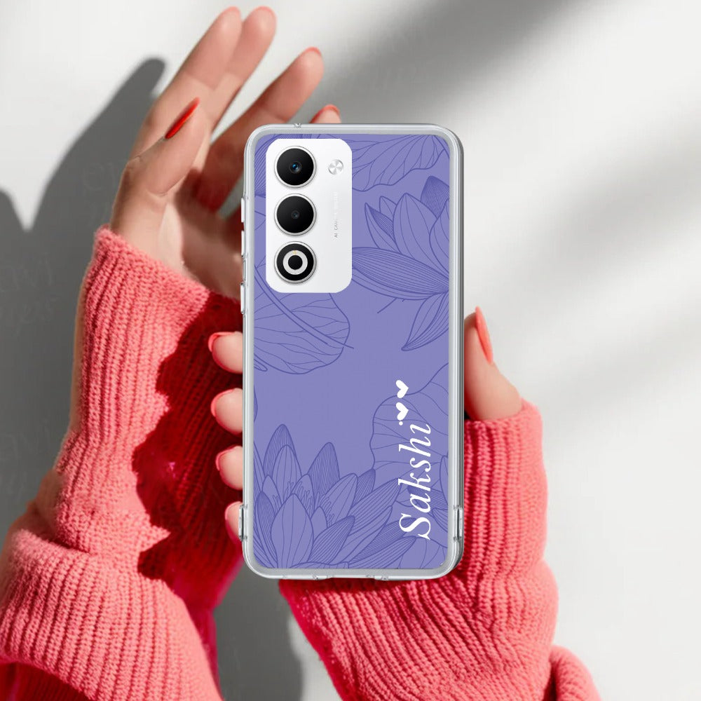 Customized luxury Purple leaves Anti Yellow Case ForOppo A5 5G