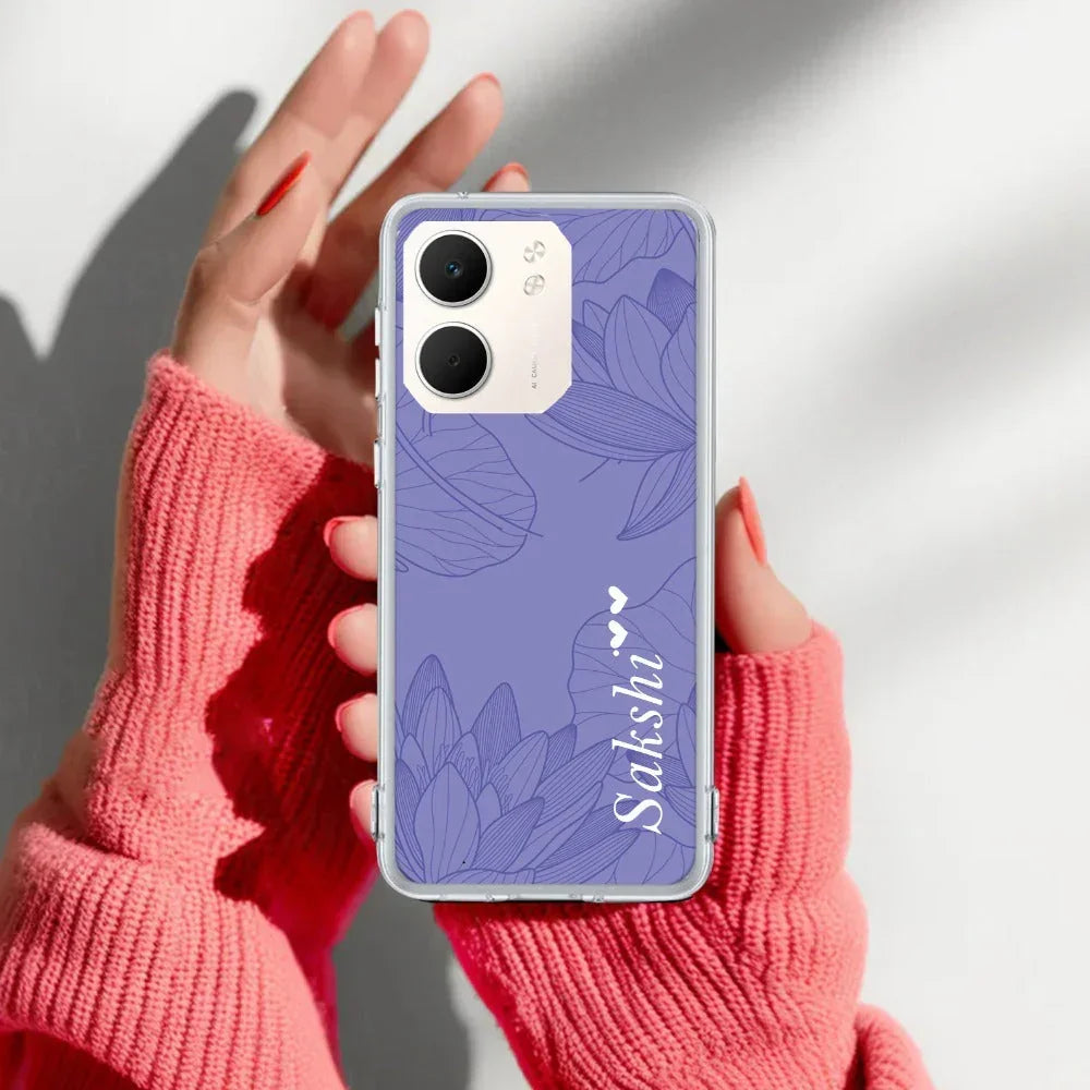 Customized luxury Purple leaves Anti Yellow Case For Oppo A5X 5G