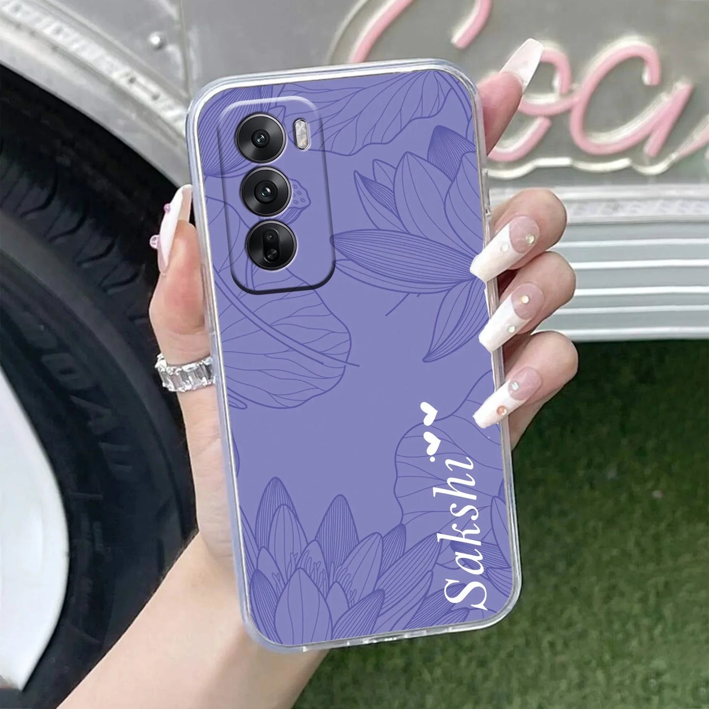 Customized luxury Purple leaves Transparent Silicon Case For Oppo - ShopOnCliQ