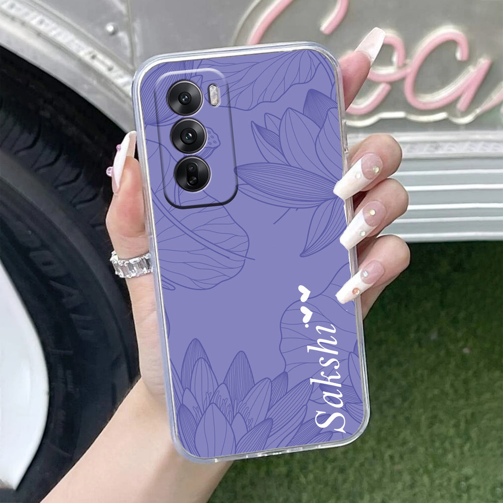Customized luxury Purple leaves Anti Yellow Case ForOppo Reno 12 Pro 5G
