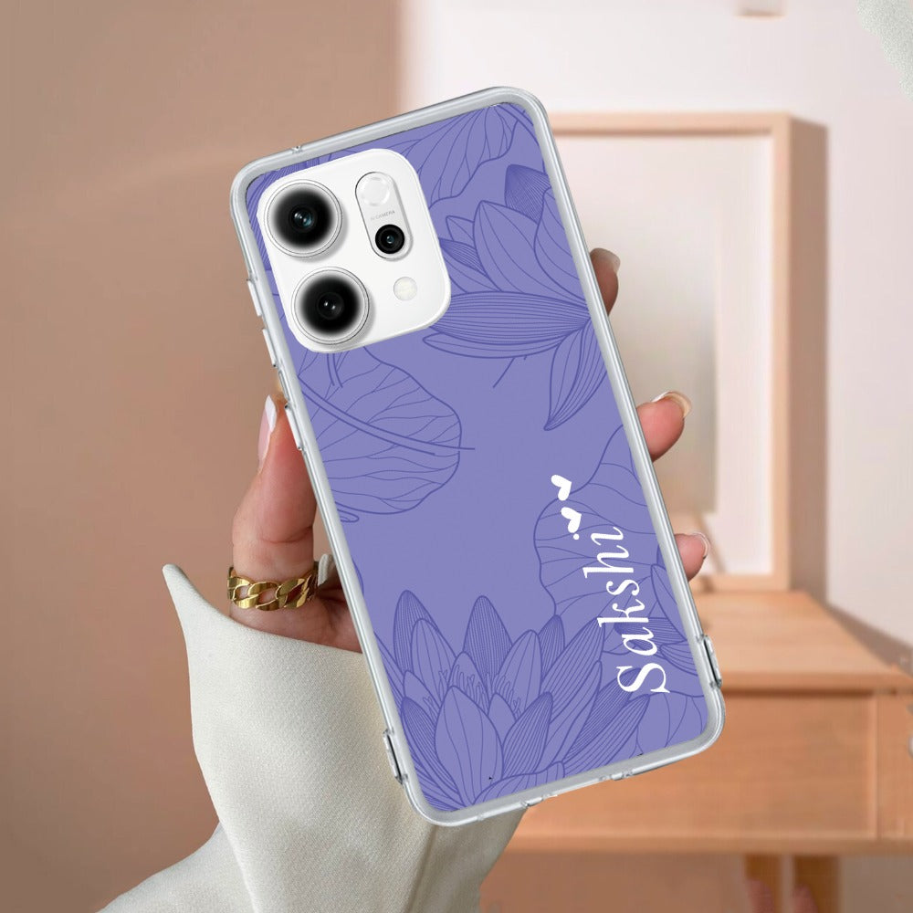 Customized luxury Purple leaves Anti Yellow Case ForOppo Reno 14 5G