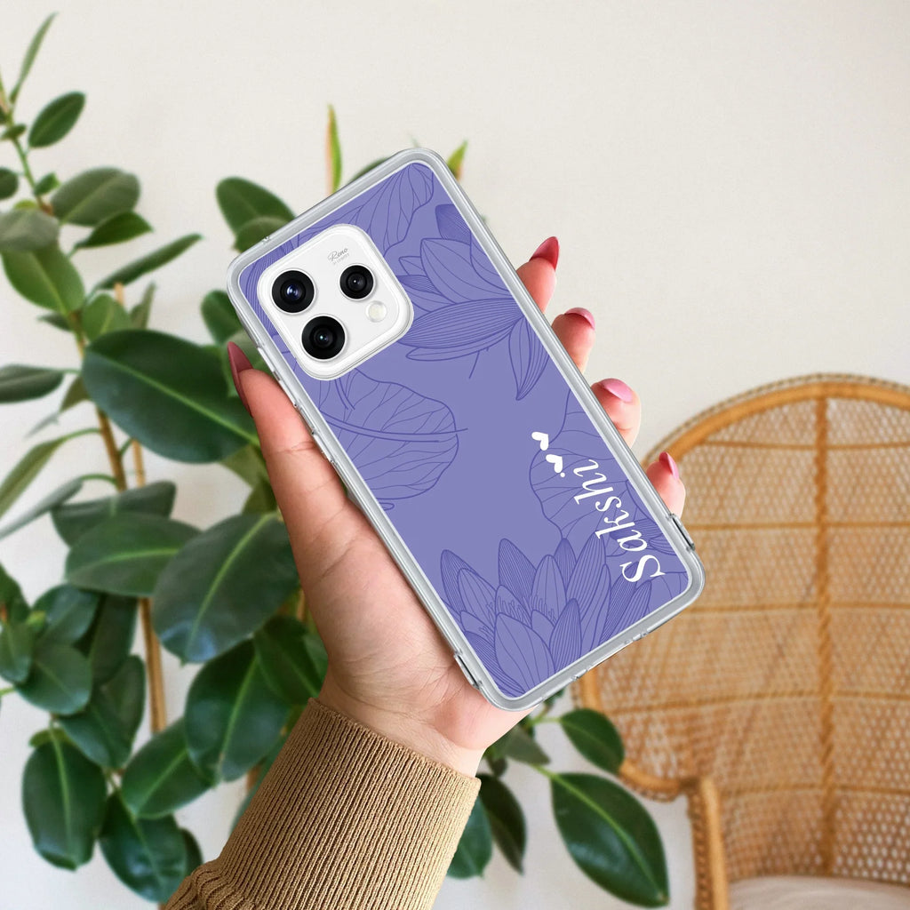 Customized luxury Purple leaves Anti Yellow Case For Oppo Reno 15 5G
