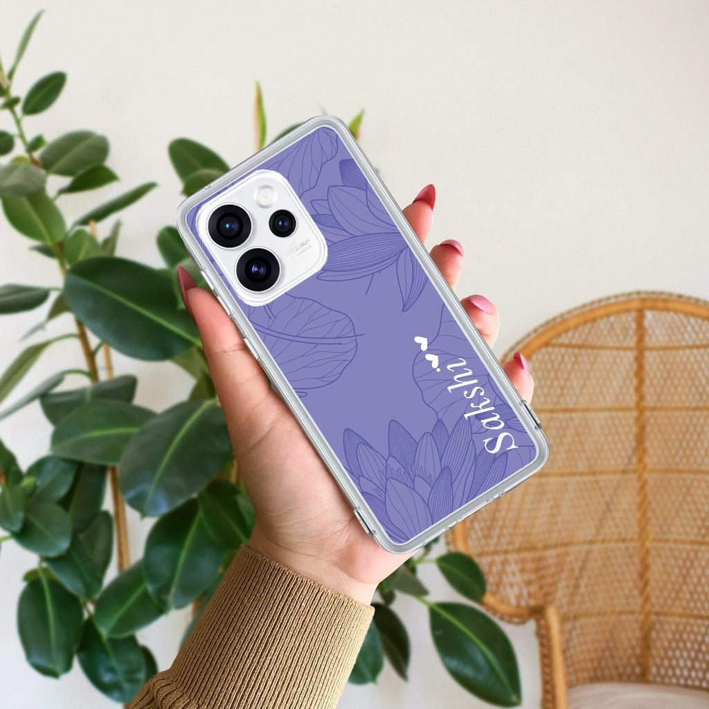 Customized luxury Purple leaves Anti Yellow Case For Oppo Reno15 Pro 5G