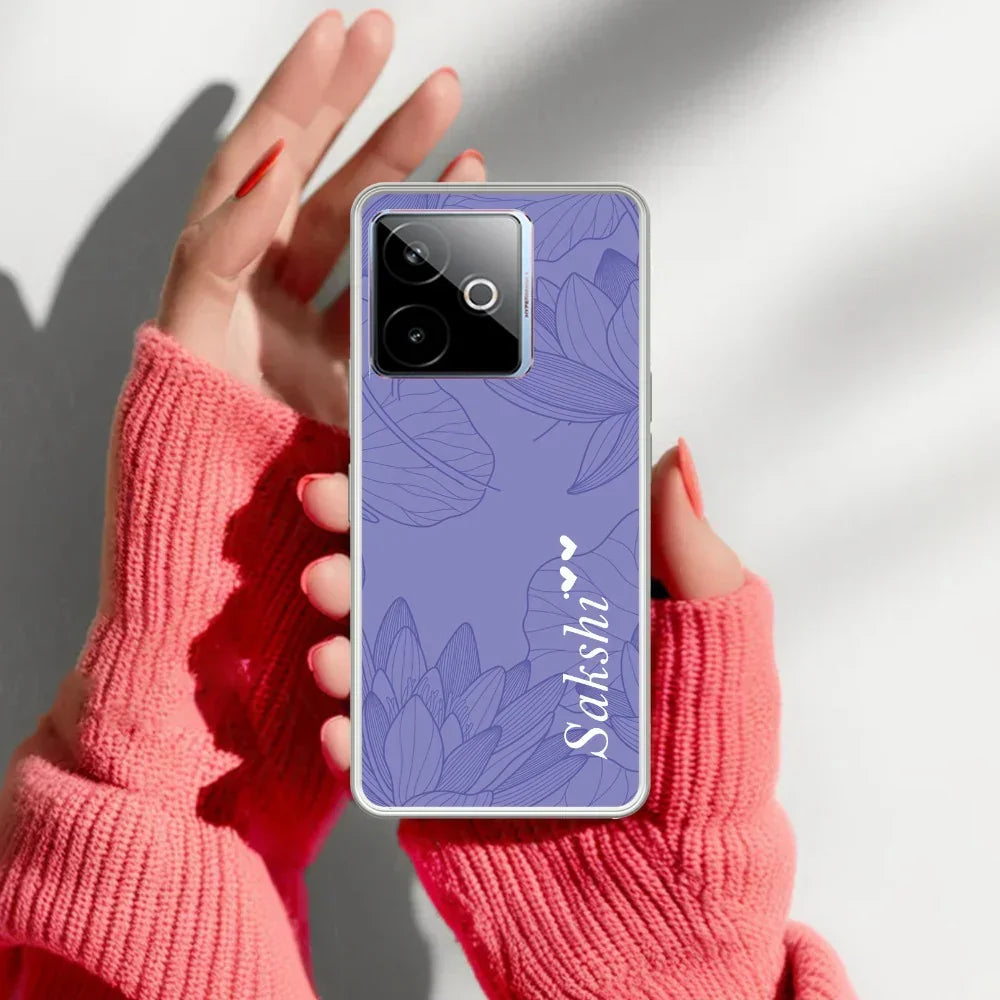 Customized luxury Purple leaves Transparent Silicon Case For Realme GT 7T 5G