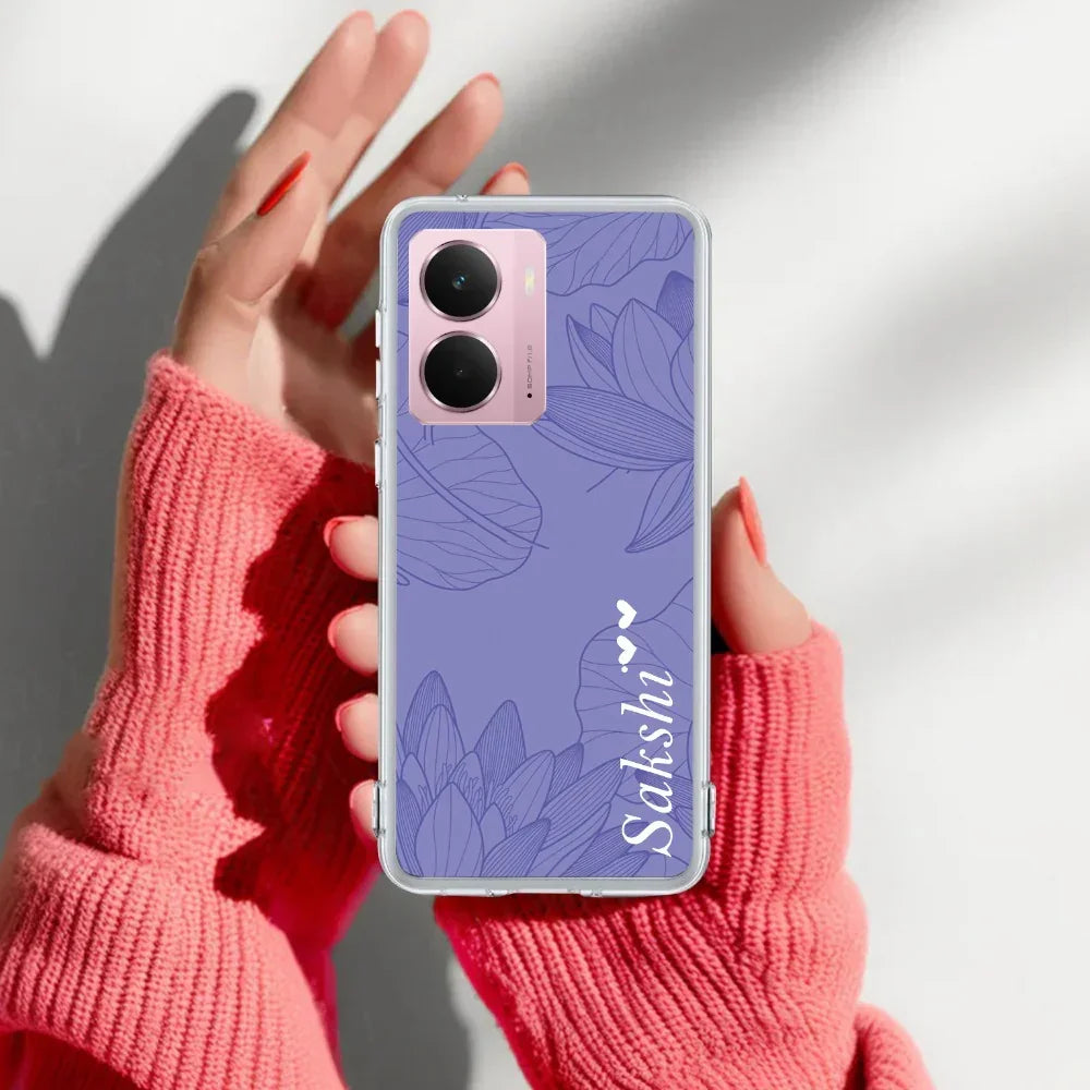 Customized luxury Purple leaves Transparent Silicon Case For Realme Narzo 70 5G