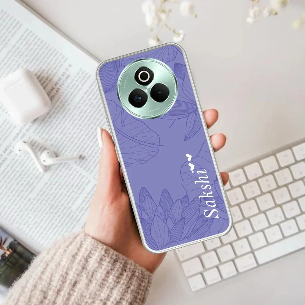 Customized luxury Purple leaves Transparent Silicon Case For Realme P1 5G