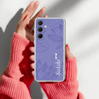 Customized luxury Purple leaves Transparent Silicon Case ForSamsung Galaxy S23 FE 5G
