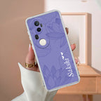 Customized luxury Purple leaves Transparent Silicon Case For Vivo V29E 5G