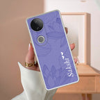 Customized luxury Purple leaves Anti Yellow Case ForVivo T4R 5G