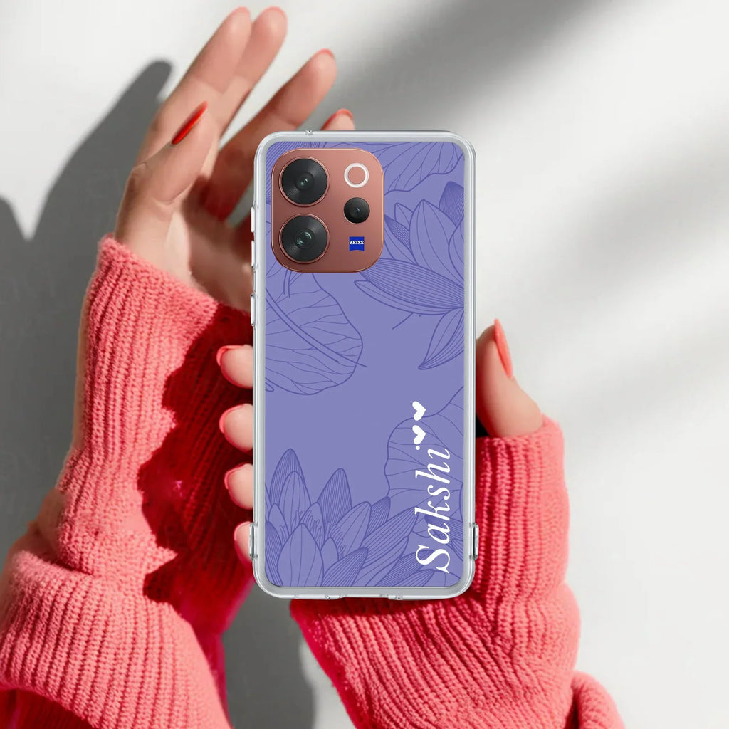 Customized luxury Purple leaves Anti Yellow Case ForVivo V70 Elite 5G