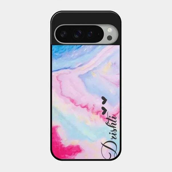 Customized Rainbow Glossy Metal Case Cover For Google Pixel 9 Pro Xl