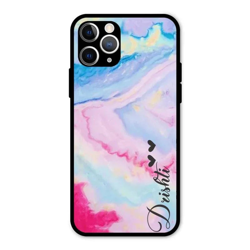 Customized Rainbow Glossy Metal Case Cover For iPhone 11 Pro
