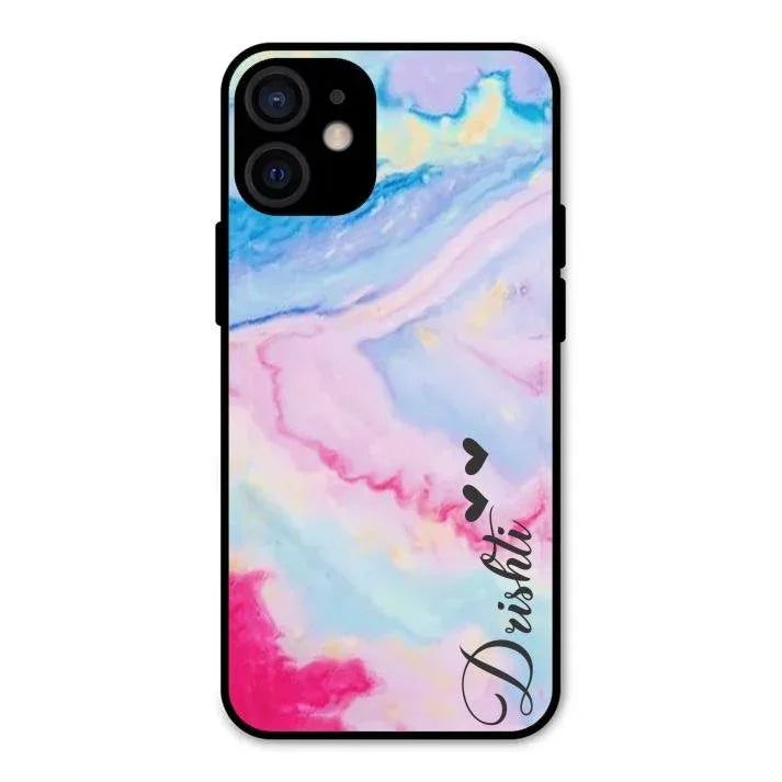 Customized Rainbow Glossy Metal Case Cover For iPhone 12 mini