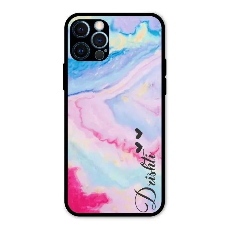 Customized Rainbow Glossy Metal Case Cover For iPhone 12 Pro
