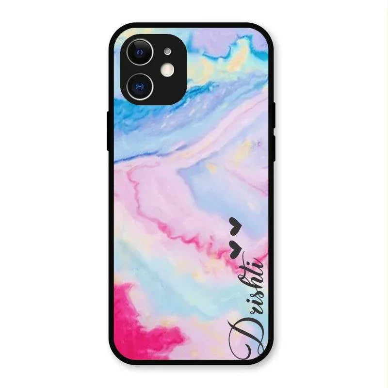 Customized Rainbow Glossy Metal Case Cover For iPhone 12