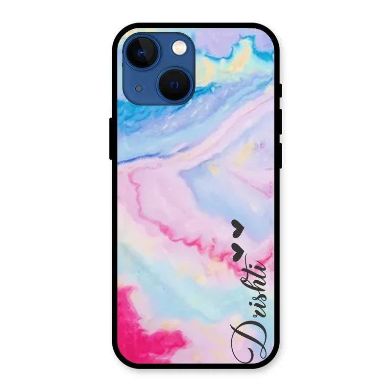 Customized Rainbow Glossy Metal Case Cover For iPhone 13 mini