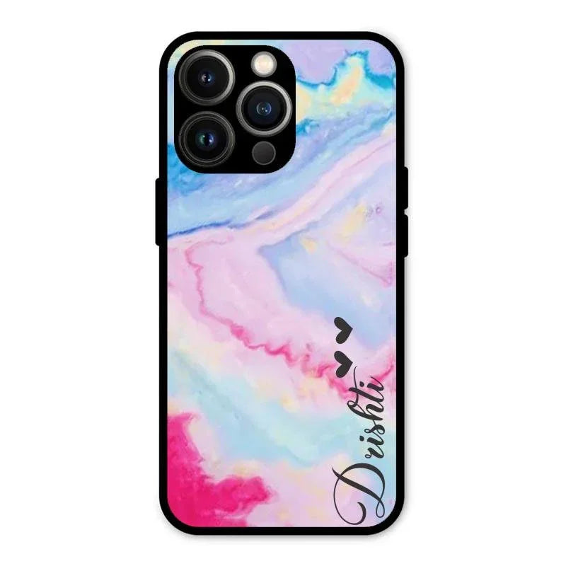 Customized Rainbow Glossy Metal Case Cover For iPhone 13 Pro