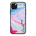 Customized Rainbow Glossy Metal Case Cover For iPhone 14 Plus