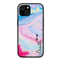 Customized Rainbow Glossy Metal Case Cover For iPhone 15 Plus