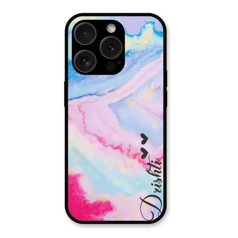 Customized Rainbow Glossy Metal Case Cover For iPhone 15 Pro Max