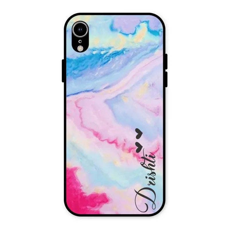 Customized Rainbow Glossy Metal Case Cover For iPhone XR