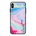 Customized Rainbow Glossy Metal Case Cover For iPhone XS Max