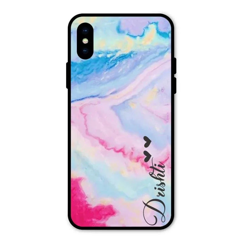 Customized Rainbow Glossy Metal Case Cover For iPhone XS