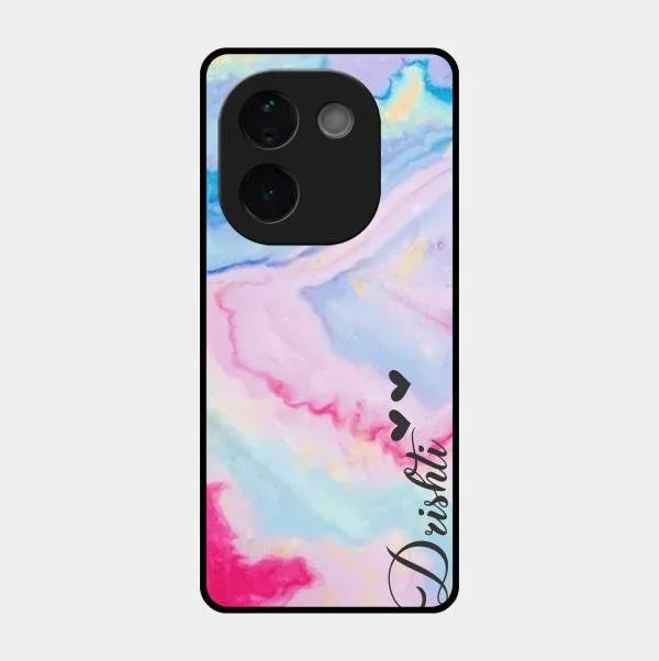 Customized Rainbow Glossy Metal Case Cover For iQOO Z9S Pro 5G