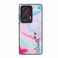 Customized Rainbow Glossy Metal Case Cover For Motorola Edge 50 Fusion 5G