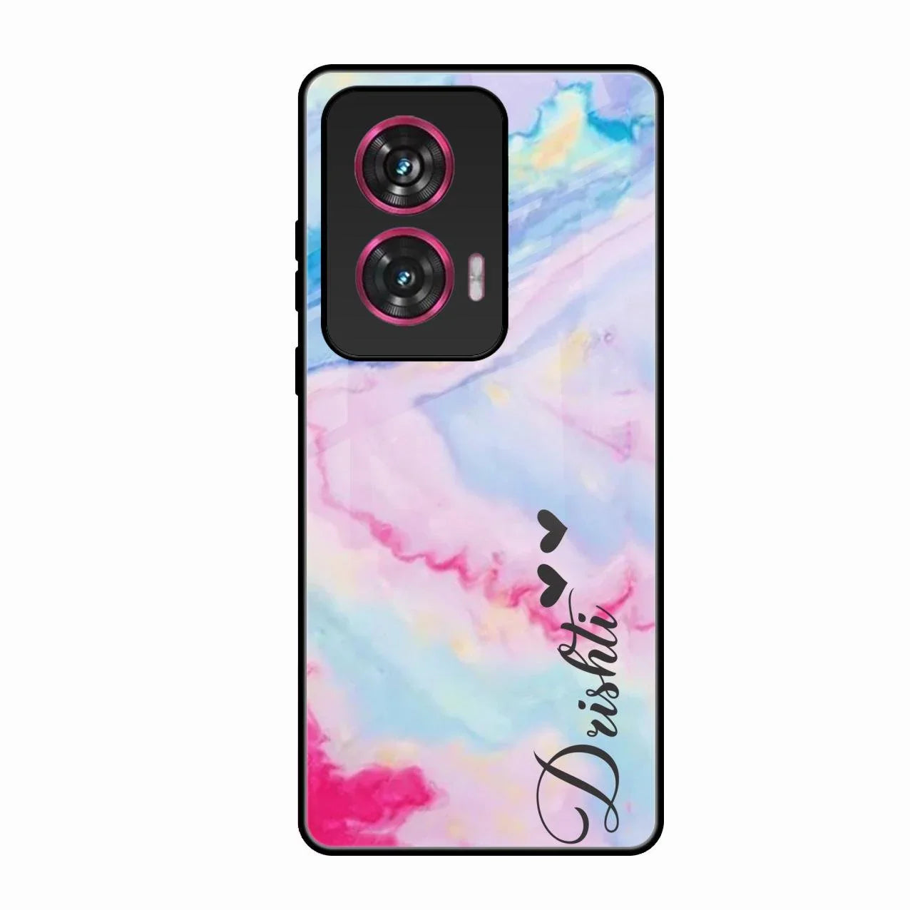 Customized Rainbow Glossy Metal Case Cover For Motorola Edge 50 Fusion 5G