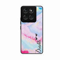 Customized Rainbow Glossy Metal Case Cover For Motorola G67 Power 5G