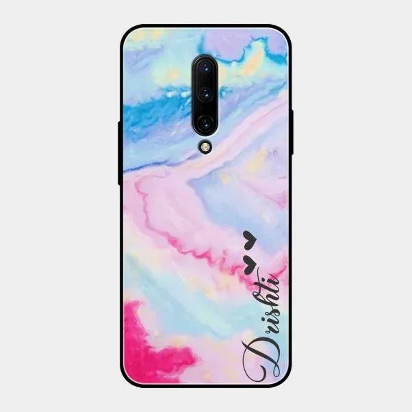 Customized Rainbow Glossy Metal Case Cover For Oneplus 7 Pro