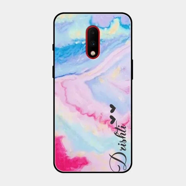 Customized Rainbow Glossy Metal Case Cover For Oneplus 7