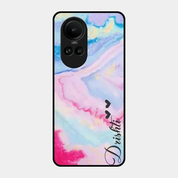 Customized Rainbow Glossy Metal Case Cover For Oppo Reno 10 5G