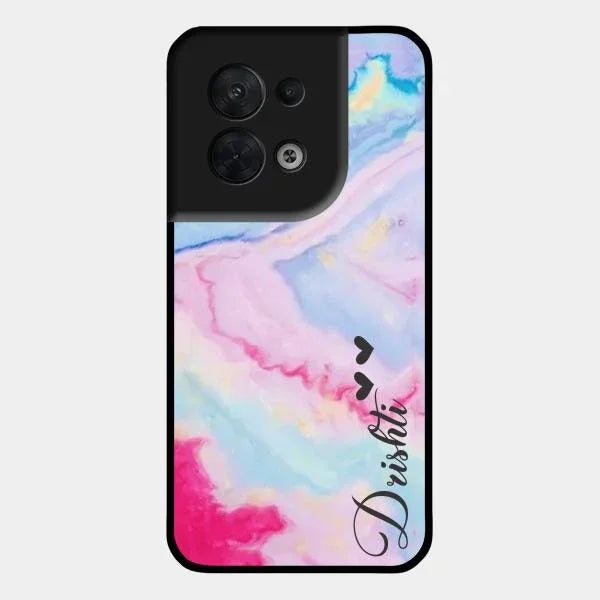 Customized Rainbow Glossy Metal Case Cover For Oppo Reno 8 5G