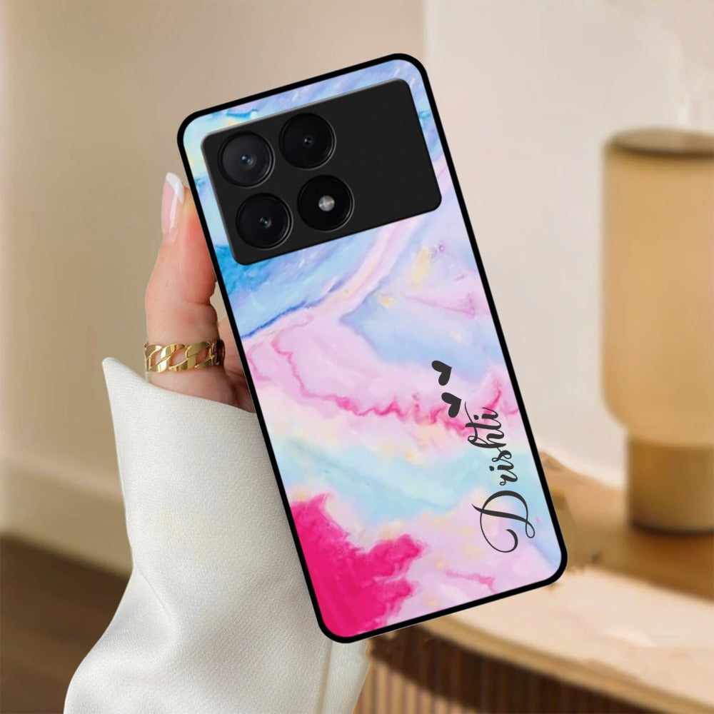 Customized Rainbow Glossy Metal Case Cover For Poco