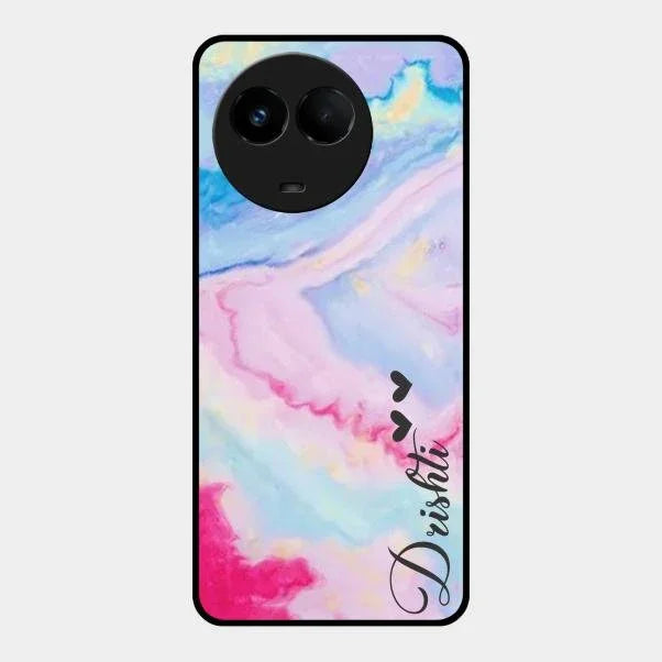 Customized Rainbow Glossy Metal Case Cover For Realme 11X 5G