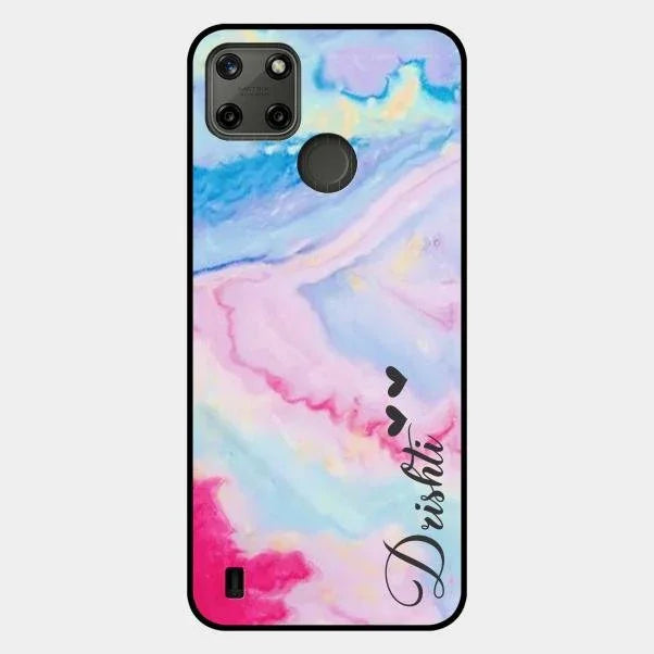 Customized Rainbow Glossy Metal Case Cover For Realme C21Y