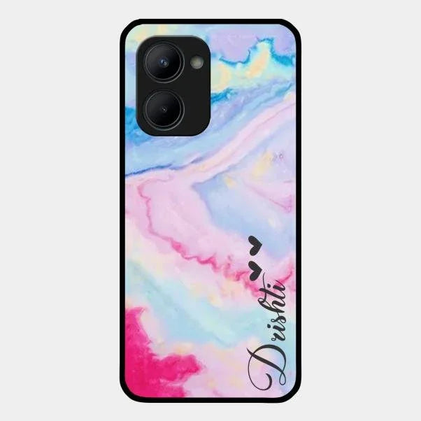 Customized Rainbow Glossy Metal Case Cover For Realme C33 2023